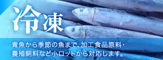 冷凍　青魚から季節の魚まで、鮮魚販売・加工食品原料・養殖用飼料など、小ロットから対応します。